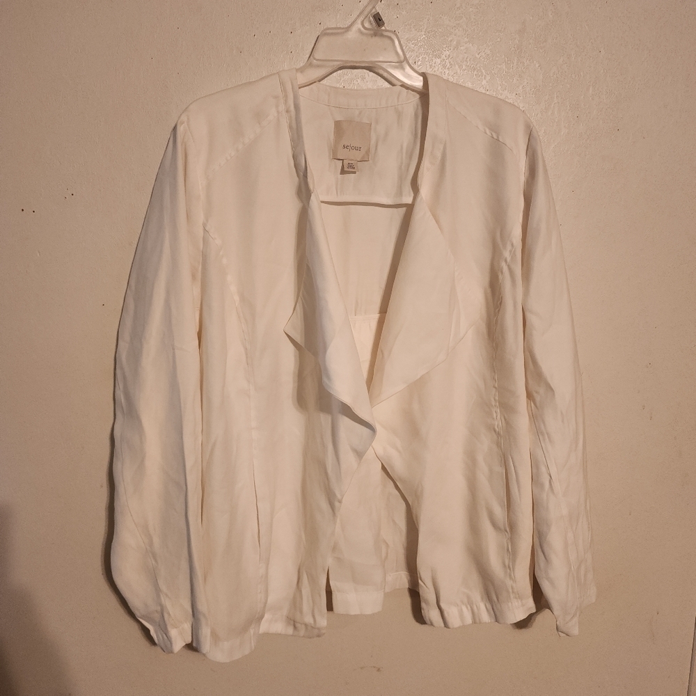 Sejour White Open Blouse Size 16W